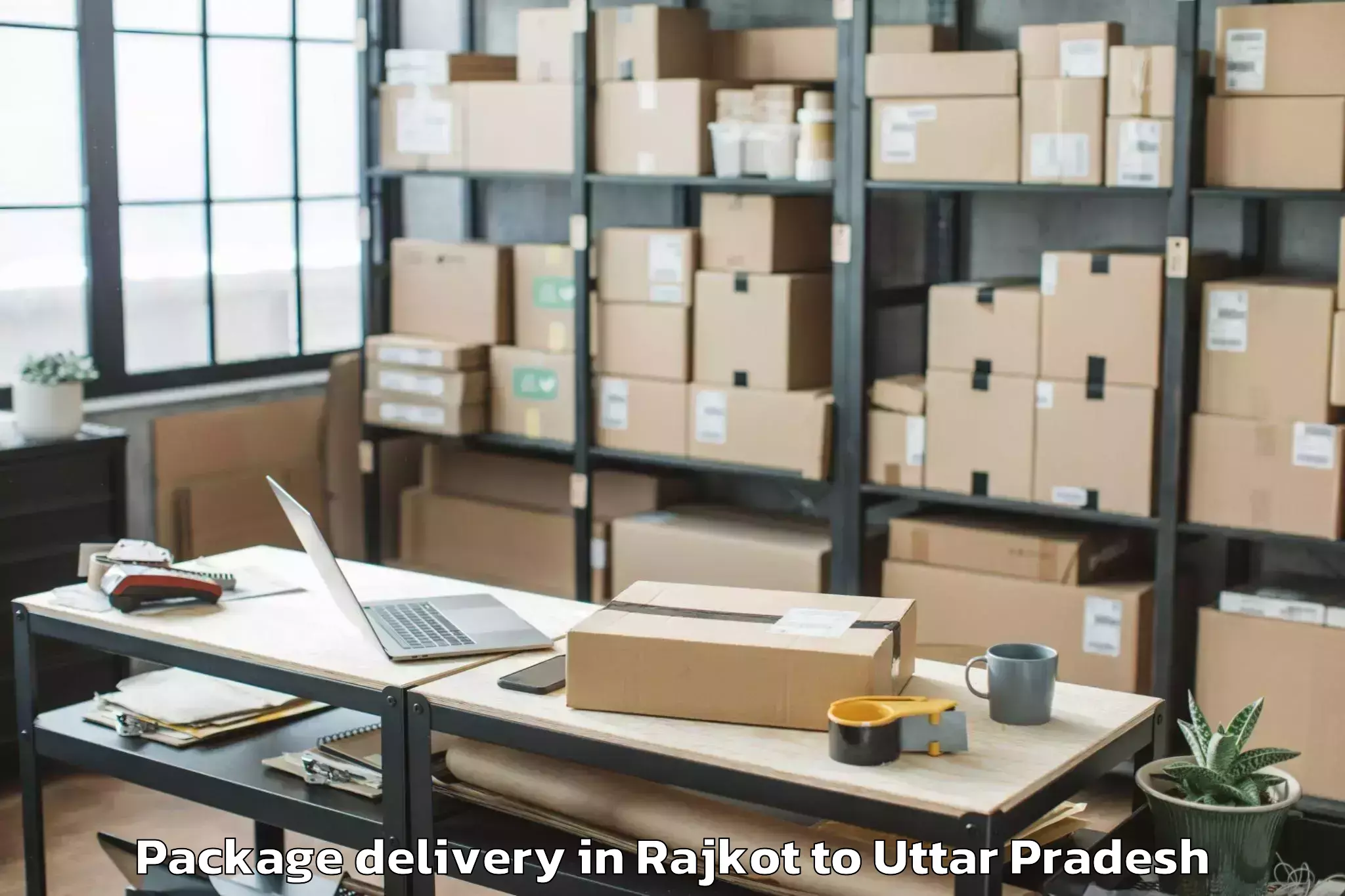 Leading Rajkot to Orai Package Delivery Provider